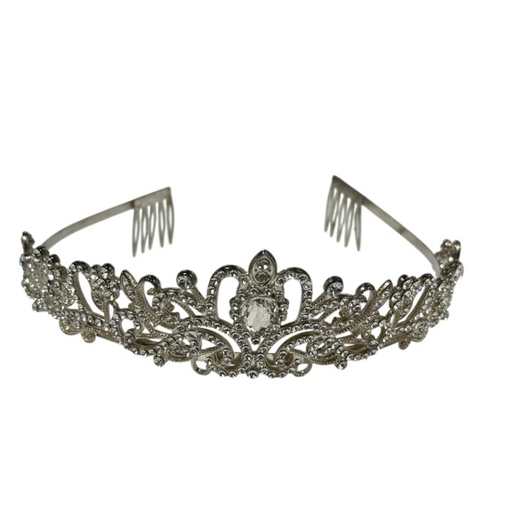 Accessories - Tiara Silver rhinestone bride quinceanera princess crown
